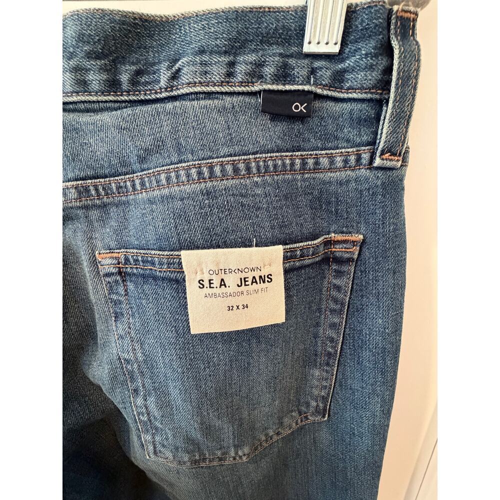 Outerknown Sea Jeans Amabassador Slim Fit 32 x 34 Medium Wash Mens NWT - Picture 5 of 7